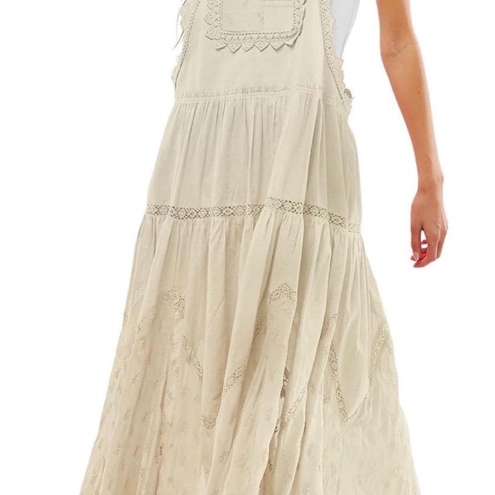 #1119 🌼 Bohemian Cream Lace Maxi Dress - Picture 5 of 5